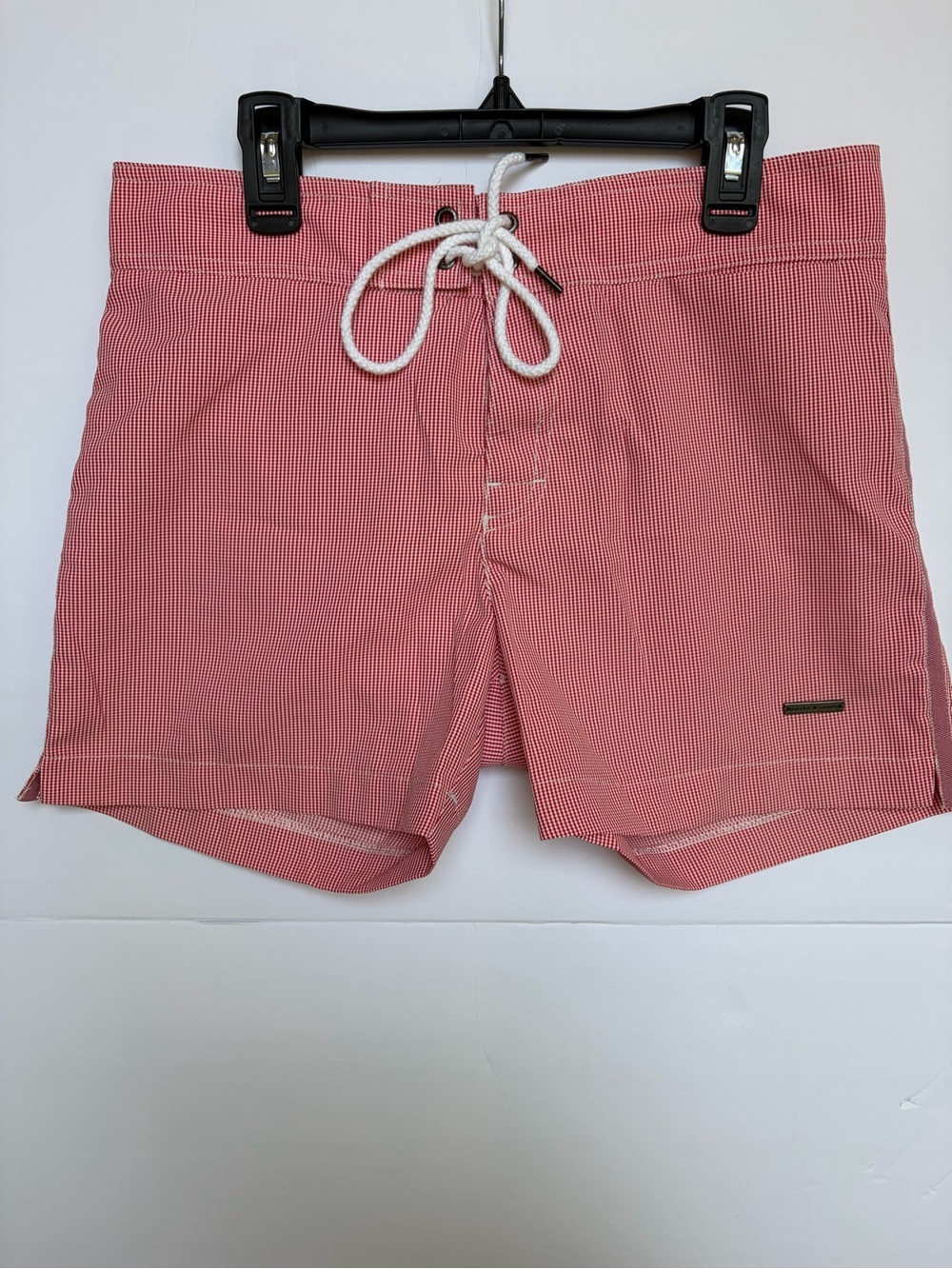 Parke & Ronen Men’s Red Gingham Swim Trunks Shorts Size 28 – USA Made